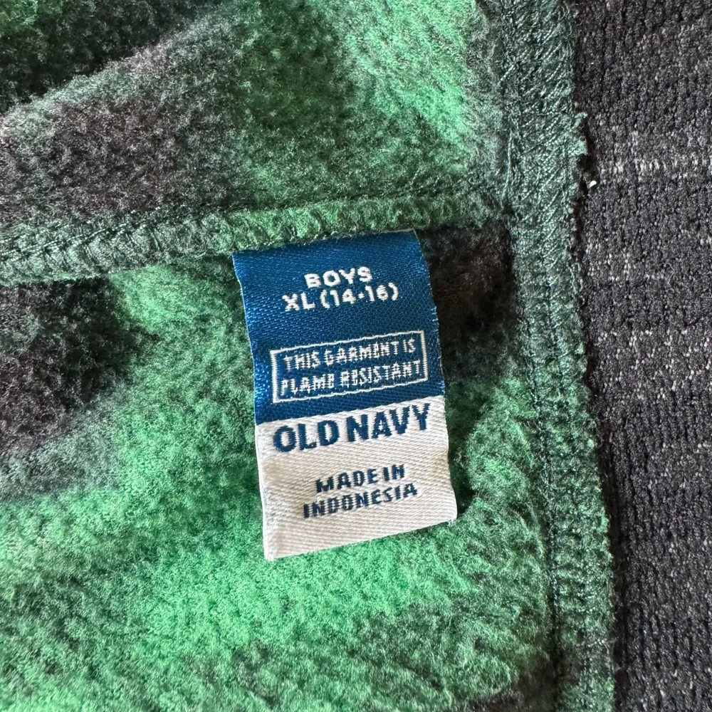Old Navy Boys' Green and Black Plaid pajamas pj pants size XL 14 16
